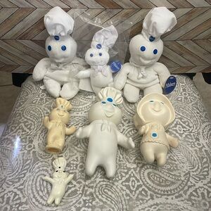 VINTAGE‎ LOT 7 Pillsbury Dough boy & girl rubber & plushy toys 1971- 1997 poppin
